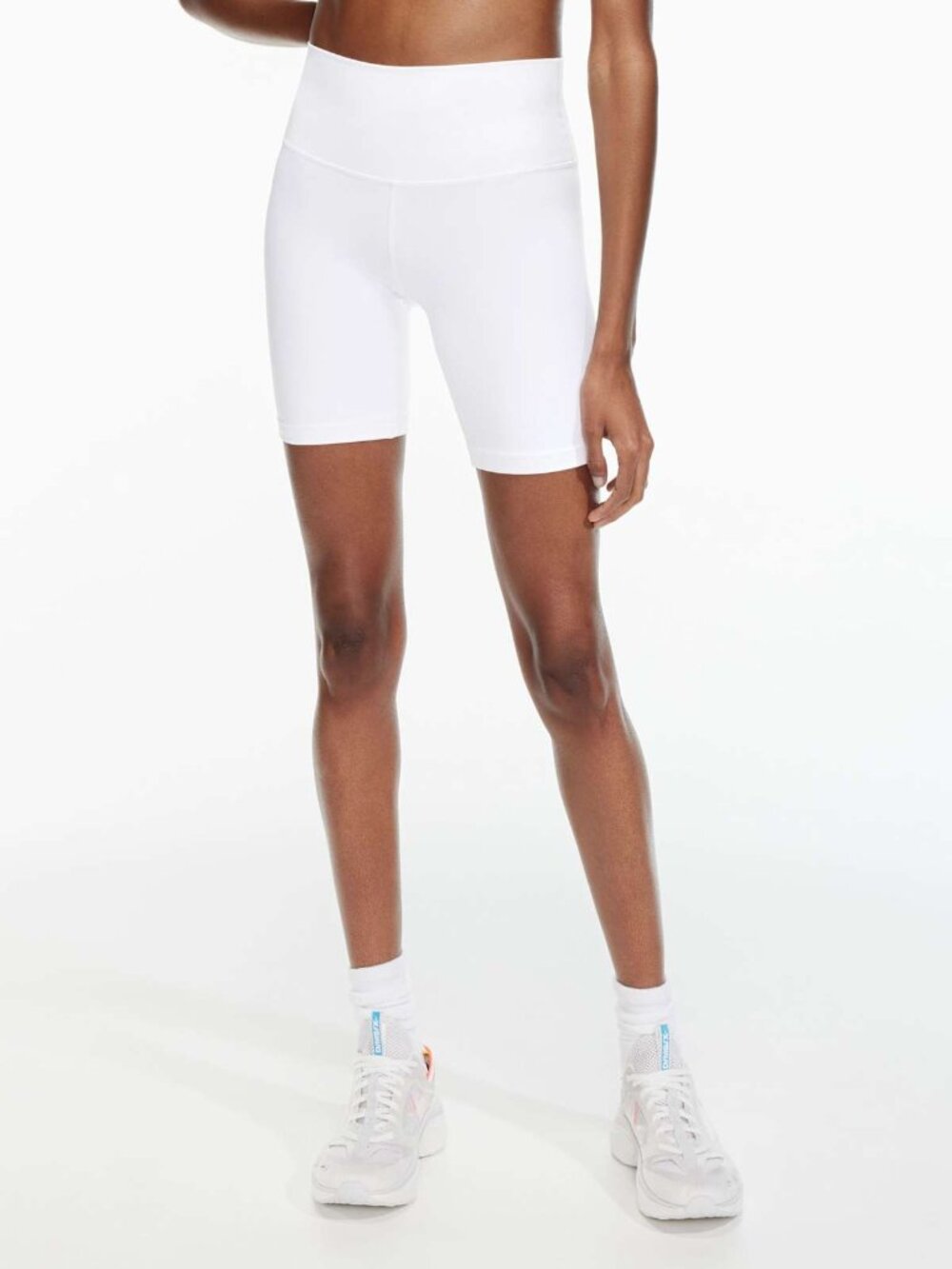 TNA White Biker Shorts with Bow Detail - XS